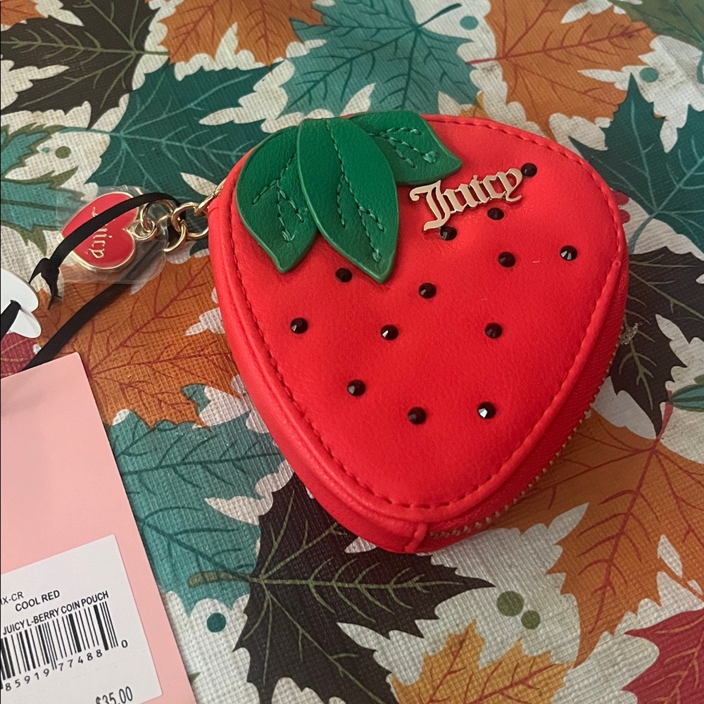Juicy Couture Red Strawberry Coin Purse, NWT